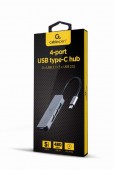 HUB extern GEMBIRD, porturi USB: USB 3.1 x 1, USB 2.0 x 3, conectare prin USB Type-C, argintiu