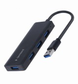 HUB extern GEMBIRD, porturi USB: USB-A 3.1 x 4, conectare prin USB-A 3.1, cablu 0.15 m, negru