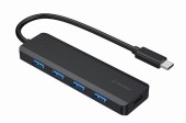 HUB extern GEMBIRD, porturi USB: USB-A 3.1 x 4, conectare prin USB Type-C, cablu 0.15 m, negru