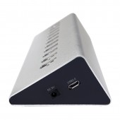 HUB extern LOGILINK, porturi USB: USB 2.0 x 10, Fast Charging Port, conectare prin USB 2.0, alimentare retea 220 V, argintiu
