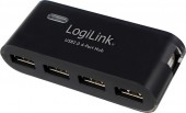 HUB extern LOGILINK, porturi USB: USB 2.0 x 4, conectare prin USB 2.0, alimentare retea 220 V, negru