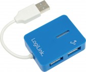HUB extern LOGILINK, porturi USB: USB 2.0 x 4, conectare prin USB 2.0, cablu 0.05 m, albastru