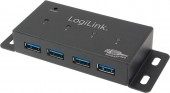 HUB extern LOGILINK, porturi USB: USB 3.0 x 4, conectare prin USB 3.0, alimentare retea 220 V, negru