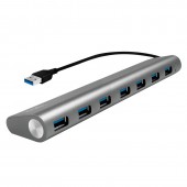 HUB extern LOGILINK, porturi USB: USB 3.0 x 7, conectare prin USB 3.0, cablu 0.1 m, argintiu