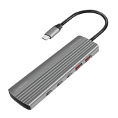 HUB extern LOGILINK, porturi USB: USB-A 2.0 x 2, USB Type-C x 8, conectare prin USB 3.2 Type C, PD 100W, protectie: supracurent, supratensiune, suprasarcina si scurtcircuit, gri