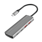 HUB extern LOGILINK, porturi USB: USB-A 3.2 Gen2 x 2 + USB-C Gen2 x 2, conectare prin USB-C PD 100W, prot. supracurent, supratensiune, suprasarcina, scurtcircuit, gri