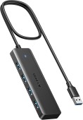 HUB extern Ugreen, CM219 porturi USB: USB 3.0 x 4, conectare prin USB 3.0, aluminiu, lungime 15 cm, gri, - 6941876229468