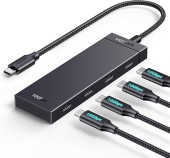 HUB extern Ugreen, CM806 porturi USB Type-C: USB Type-C 3.2 x 4, conectare prin USB Type-C, lungime 0.5 m, negru, - 6941876235841