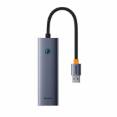 HUB USB Baseus UltraJoy 4 in 1, input USB, output 4 x USB 3.0, gri  - 6932172630812