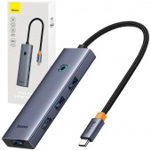 HUB USB Baseus UltraJoy 4 in 1, input USB Type-C, output 4 x USB 3.0, gri  - 6932172630829
