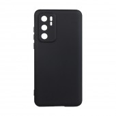 Husa Huawei telefon P 40, negru, tip back cover, material flexibil silicon + interior cu microfibra