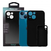 Husa Iphone 13 Mini Spacer, grosime 1.5mm, material flexibil TPU, negru
