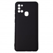 Husa Samsung Galaxy A21S Spacer, negru, grosime 2mm, material flexibil silicon + interior cu microfibra
