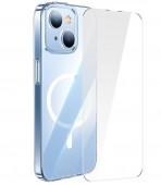 HUSA SMARTPHONE Baseus Crystal Series Magnetic Case, pentru Iphone 14, contine 1 x folie sticla display, material silicon, transparent  - 6932172615024
