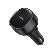 INCARCATOR auto Baseus Enjoyment Pro, 1 x USB Type-C cablu retractabil, 1 x USB , total output 60W, pt. bricheta auto, negru  - 6932172635817