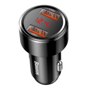 INCARCATOR auto Baseus Magic Series, pt. bricheta auto, digital display, 1 x USB max. 3A si 1 x USB Type-C max 5V/3A, total output 45W, black  - 6953156293212