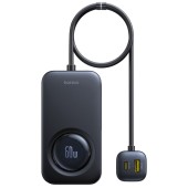 INCARCATOR auto Baseus PrimeTrip VW1, Quick Charge 60W, 2 x USB, 3 x USB Type-C, pt. bricheta auto, cablu retractabil, negru  - 6932172687465