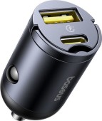 INCARCATOR auto Baseus Tiny Star, Quick Charge 30W, 1 x USB Type-C, 1 x USB, negru  - 6932172677206