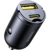 INCARCATOR auto Baseus Tiny Star, Quick Charge 30W, 1 x USB Type-C 12V/2.5A, negru  - 6932172677213