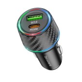 INCARCATOR auto Borofone BZ21, pt. bricheta auto, 1 x USB max.18W, 1 x USB Type-C max 30W, negru