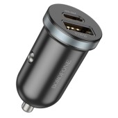 INCARCATOR auto Borofone BZ21, pt. bricheta auto, 1 x USB max.18W, 1 x USB Type-C max 30W, negru