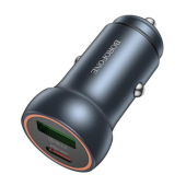 INCARCATOR auto Borofone BZ34B, pt. bricheta auto, 1 x USB max.18W, 1 x USB Type-C max 20W, putere totala 38W, include cablu USB Type-C la USB Type-C de 1m, negru