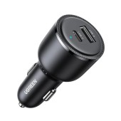 INCARCATOR auto Ugreen, CD239 1 x USB Type-C 5V/3A QC3.0 si 1 x USB 5V/3A, total output 63W, pt. bricheta auto, negru - 6957303896455