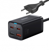INCARCATOR retea Baseus GaN3 Pro, Quick Charge 65W, 2 x USB, 2 x USB Type-C, include cablu USB Type-C la USB Type-C 100W 1m, negru  - 6932172600334