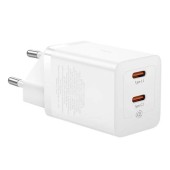 INCARCATOR retea Baseus GaN5, Quick Charge 40W, 2 x USB Type-C, alb  - 6932172646257