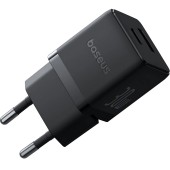 INCARCATOR retea Baseus Palm, Quick Charge 30W, 1 x USB, 1 x USB Type-C 5V/3.0A, include cablu USB Type-C la USB Type-C 1m, negru  - 6932172677343