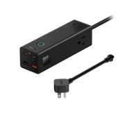 INCARCATOR RETEA Baseus PowerCombo Pro Powerstrip, Quick Charge 100W, 3 x AC, 2 x USB Type-C Output 5V/3A, 2 x USB, lungime cablu 1.5m, negru  - 6932172634995