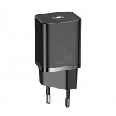 INCARCATOR retea Baseus Super Si, Quick Charge 20W, 1 x USB Type-C 5V/3A max, negru  - 6953156229990