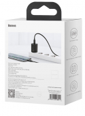 INCARCATOR retea Baseus Super Si, Quick Charge 25W, 1 x USB Type-C 5V/3A, negru  - 6932172603724