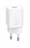 INCARCATOR retea Baseus Super Si, Quick Charge 30W, 1 x USB Type-C 5V/3A, alb  - 6953156205079