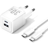 Incarcator retea Vention 30W, PD 30W, 1 x USB-C, 1 x USB-A, cablu USB-C 1m inclus, alb,  - 6922794786387