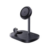 INCARCATOR wireless Baseus EnerFill FS41 3-in-1, magnetic, 22.5W, include cablu USB Type-C la USB Type-C, negru  - 6932172686703
