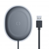 INCARCATOR wireless Baseus Jelly Qi 15W, compatibilitate smartphones, cablu Type-C la USB inclus, negru  - 6953156223691