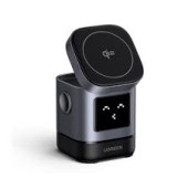 INCARCATOR wireless Ugreen Qi 15W, W709 compatibilitate IPhone + AirPods, prindere magnetica, cablu Type-C la Type-C 1m inclus, gri - 6941876247752
