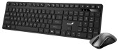 KIT wireless GENIUS, tastatura wireless 104 taste + mouse wireless 1200dpi, 3 butoane, 11 taste functii multimedia, silent, AI key, black, KM-8216S, SmartGenius app