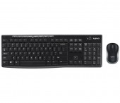 KIT wireless LOGITECH, tastatura wireless multimedia + mouse wireless 3 butoane, black, 