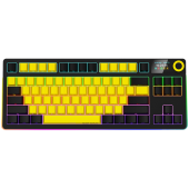 LORGAR KBP70TKLW, Wireless TKL Mechanical Gaming Keyboard Pro, Black/yellow, EN layout
