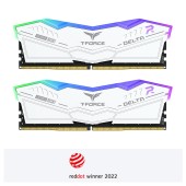 MEMORIE DDR TEAMGROUP T-FORCE DELTA RGB DDR5 Gaming 32GB frecventa 6400 Mhz CL40, radiator, retail, alb