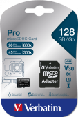 MEMORIE SD CARD VERBATIM 128GB CLASA 10 ADAPTOR INCLUS
