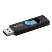 MEMORIE USB 2.0 ADATA 32 GB, retractabila, carcasa plastic, negru / albastru