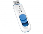 MEMORIE USB 2.0 ADATA 64 GB, retractabila, carcasa plastic, alb / albastru
