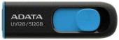 MEMORIE USB 3.2 ADATA 512 GB, retractabila, carcasa plastic, negru / albastru