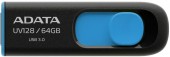 MEMORIE USB 3.2 ADATA 64 GB, retractabila, carcasa plastic, negru / albastru