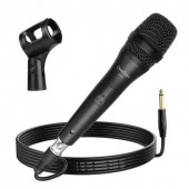 Microfon OneOdio, cu fir, conectare prin Jack 6.35 mm, sensibilitate -53±2dB, impedanta 450 Ohm, metal, negru