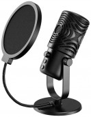 Microfon OneOdio, cu fir, conectare prin USB Type-C, sensibilitate -38±2dB, impedanta 32 Ohm, metal, negru