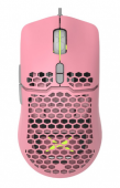 MOUSE DELUX, gaming, cu fir, USB, optic, 7200 dpi, butoane/scroll 7/1, RGB light, cablu braided, roz